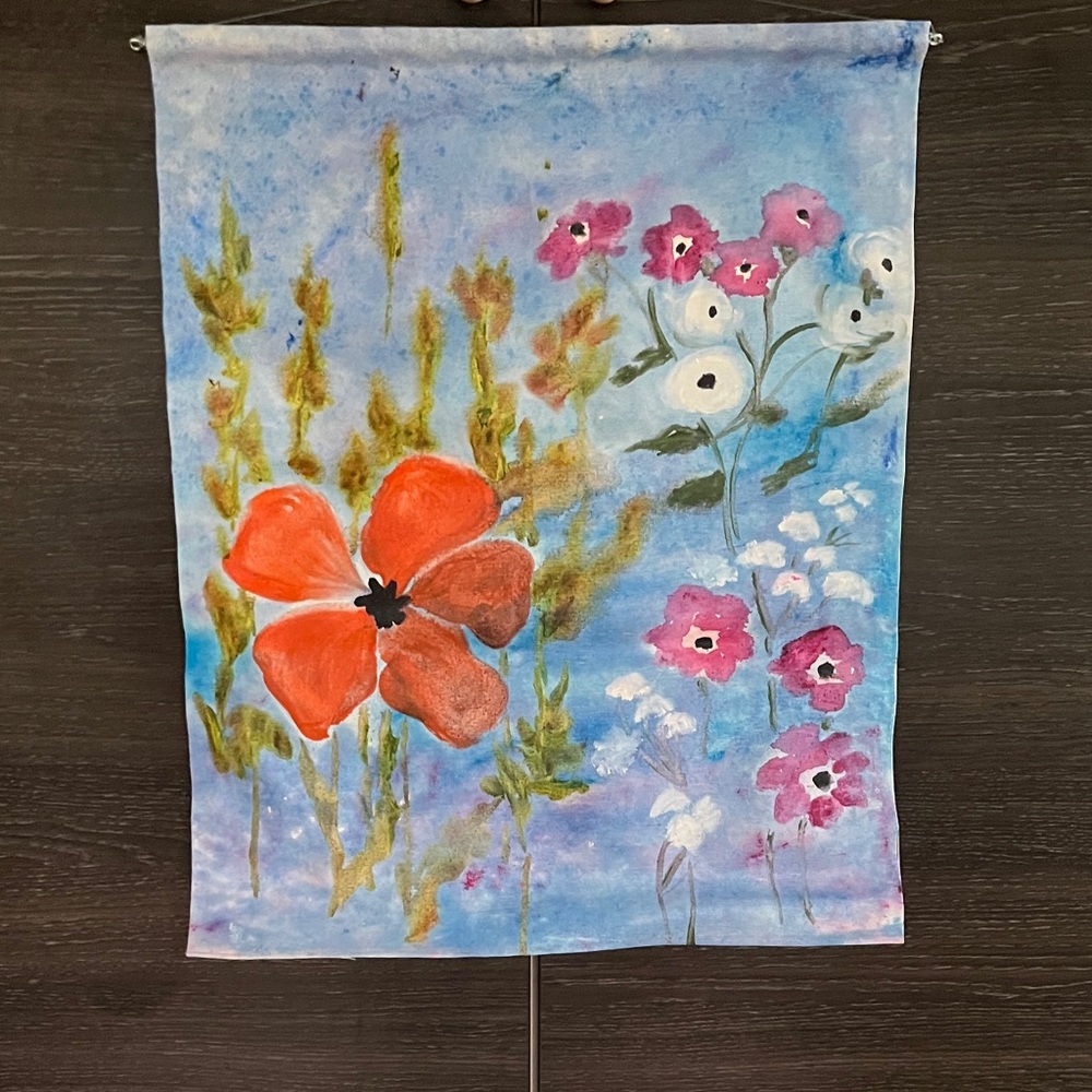 Original Ruth Hansen Small Acrylic on Canvas Wall Hanging Like A Water Color